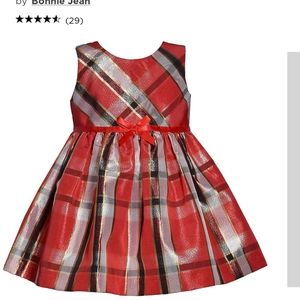 Bonnie Jean coat and holiday dress, size 6, color: red plaid